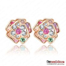 Yiwu 18k plaqué or bijoux cristal autrichien Stud boucles d&#39;oreilles (ER0011-C)